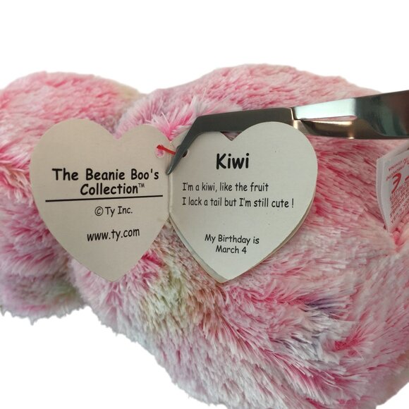 Ty Beanie Boos Kiwi Bird Plush 7" Pink Stuffed Animal Purple Sparkle Eyes w/Tags - Picture 6 of 8